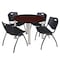 Kee Kee Round Table & Chair Set, Wood, Metal, Plastic Top, Mahogany TB36RNDMHBPCM47BK - alternate 1